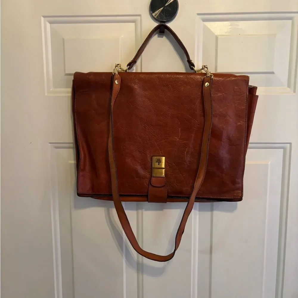 Vintage Parri’s Firenze Tan Leather Women's Laptop Bag